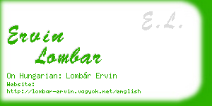 ervin lombar business card